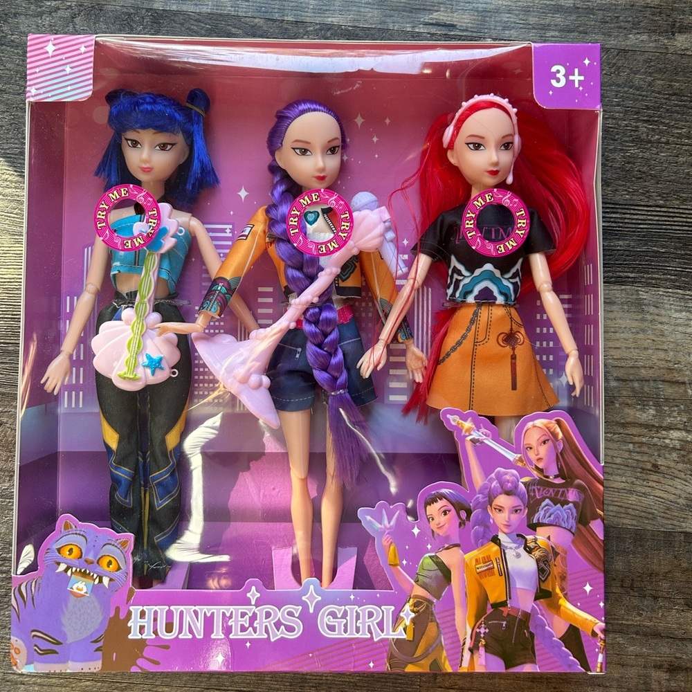 K-pop demon hunter dolls, set of three